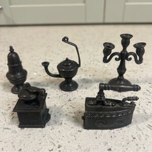 Vintage Holland / Dutch 7 Pc FOCA OOSTERBEEK Dollhouse Pewter Miniatures